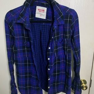 Blue flannel button up, XL